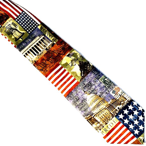 Eagles Wings Tie USA Flag Capitol Constitution Stamps Government History July 4 - Picture 2 of 9